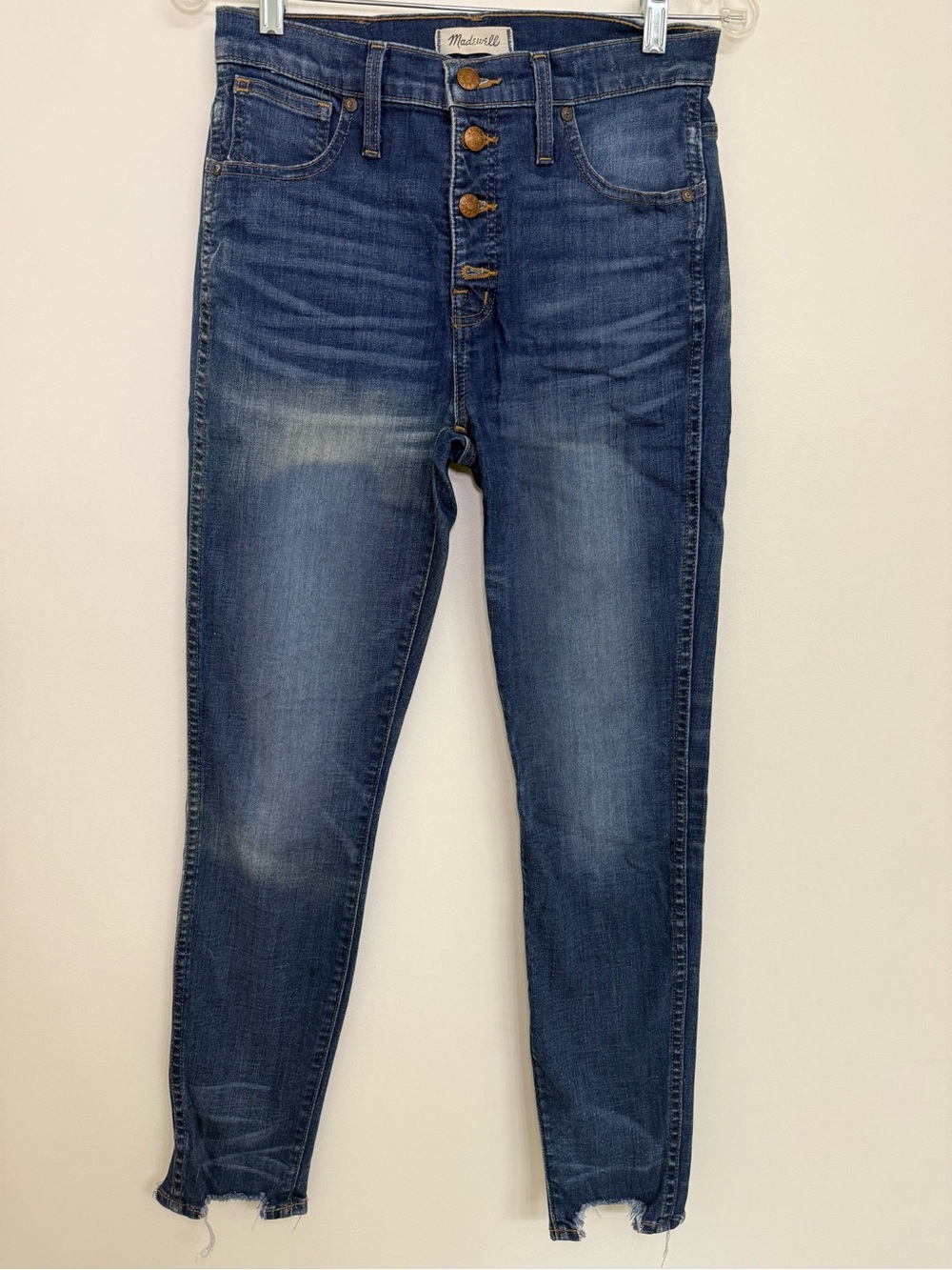 Madewell Dark Blue 10” High-Rise  slinny Button-Fly Jeans Size 27